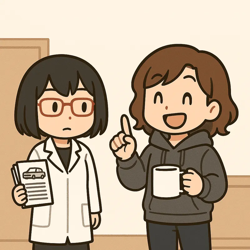 クラが人差し指を立てて自信ありげに笑い、シキが書類を持って眉を上げている